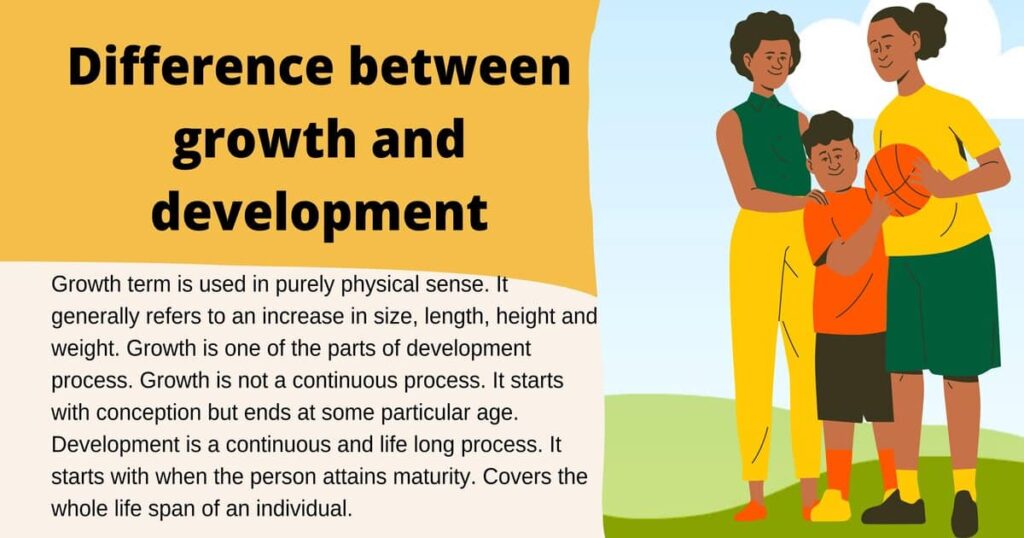 Difference between growth and development