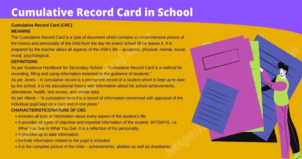 Cumulative Record Card in School
