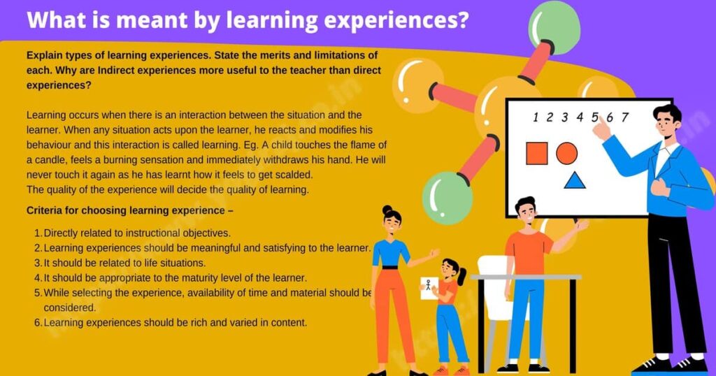 What is meant by learning experiences?