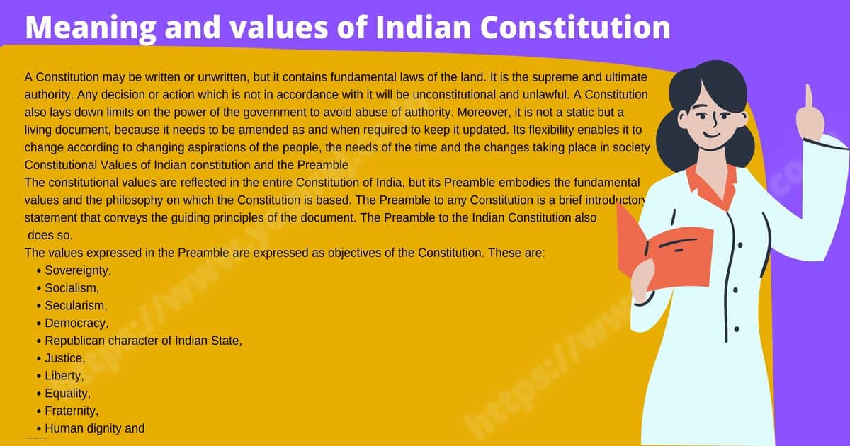 Values of Indian constitution