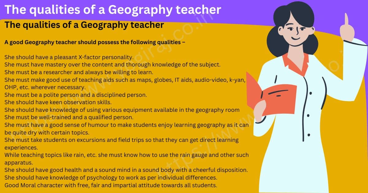 Geography teacher qualities