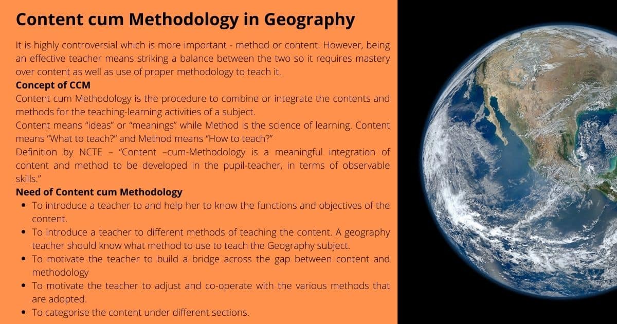 Content cum Methodology in Geography