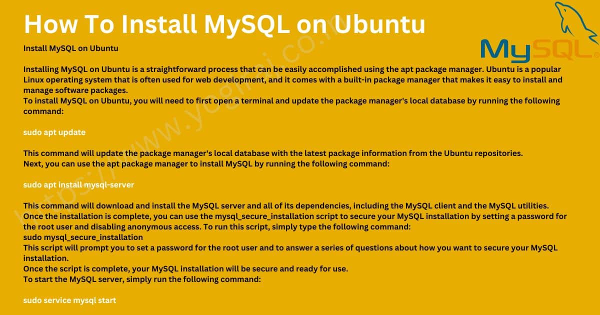 How To Install MySQL on Ubuntu