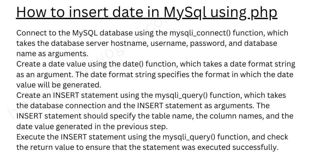 How to insert date in MySql using php