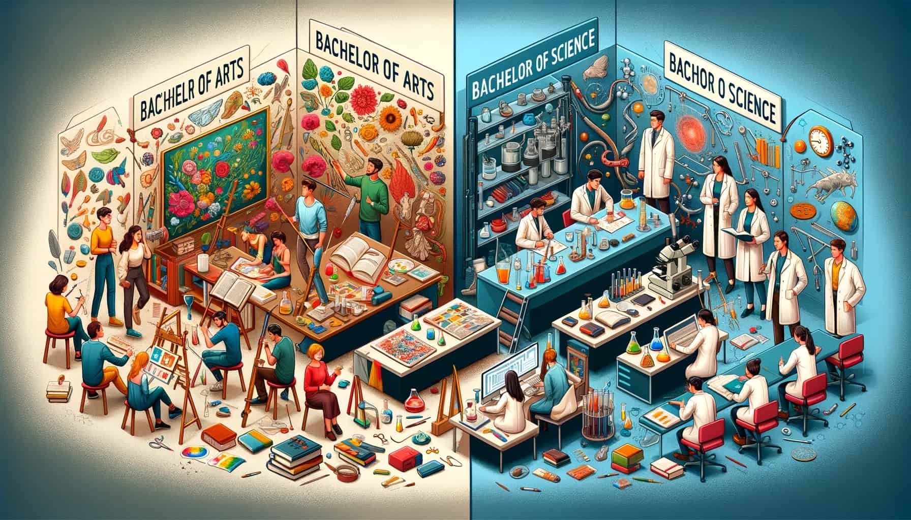 difference between bachelor of arts and science in kinesiology