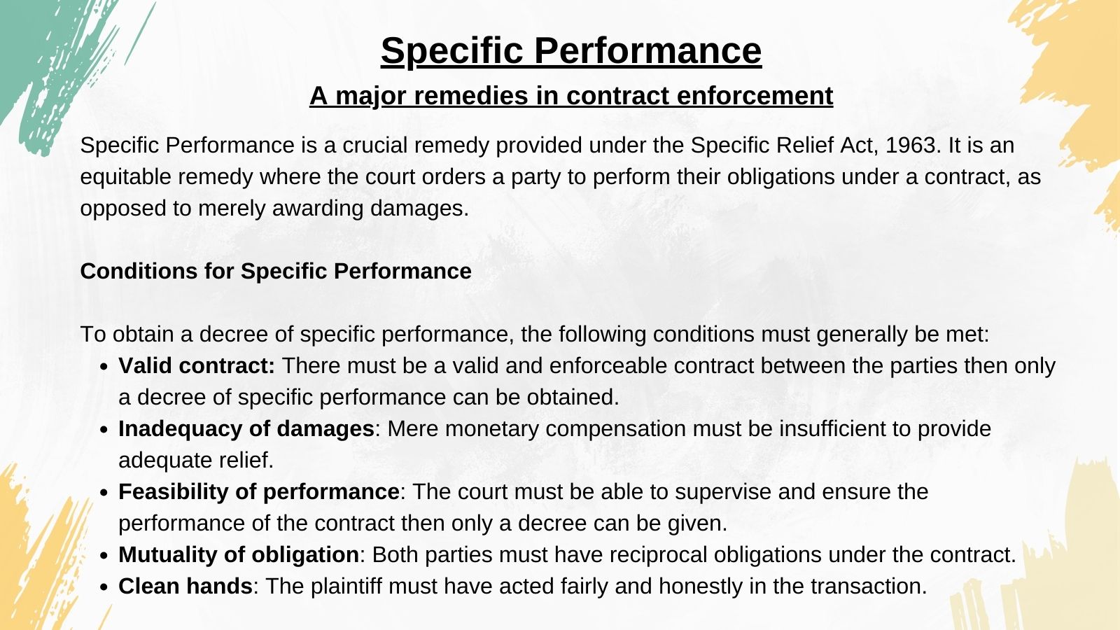 Specific Performance: A major remedies in Contract Enforcement